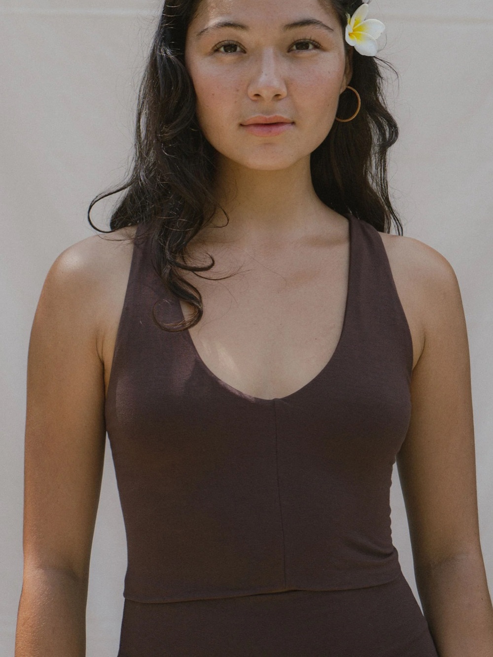 Indigo Luna Angi Cross Top in Carob Brown